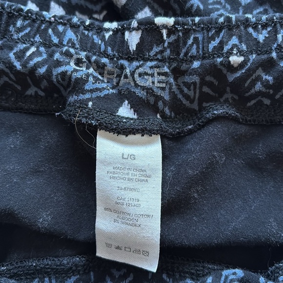 Garage Boho Blue Black White Cropped Leggings Large - Picture 5 of 6